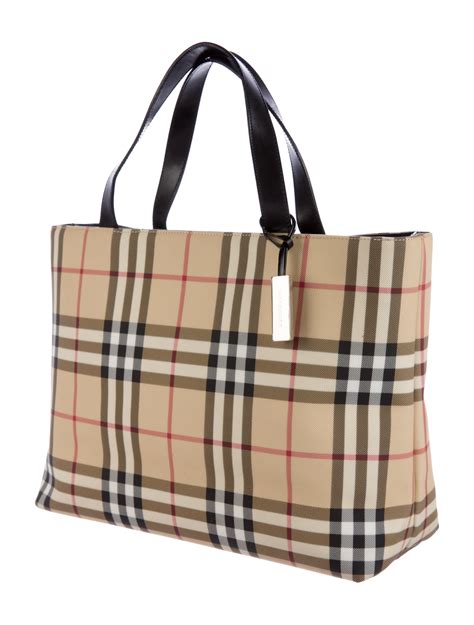 burberry check printed tote bag|Burberry Check shoulder bag.